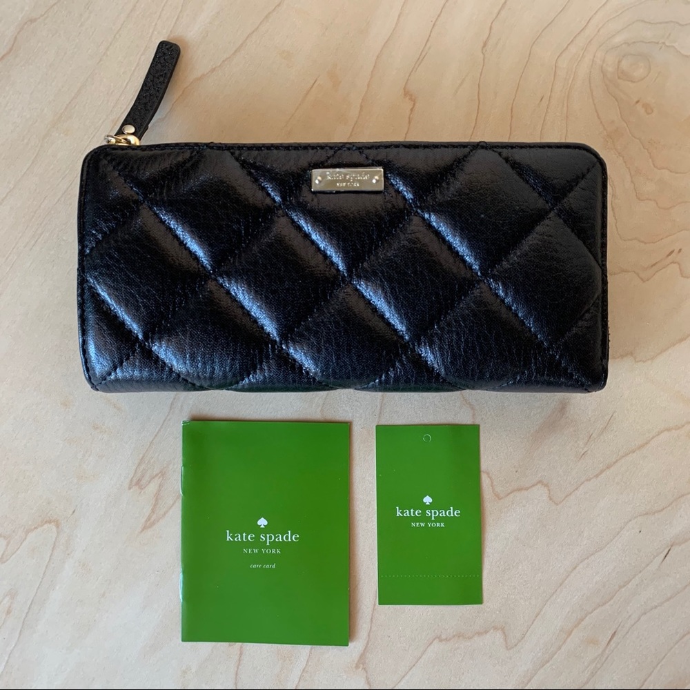 ‼️SALE‼️ KATE SPADE NISHA Quilted Black Leather Wallet